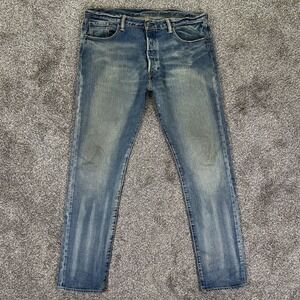 Levis 501XX CT Denim Jeans Mens 38x34 Button Fly Tapered Fit Blue Western Work